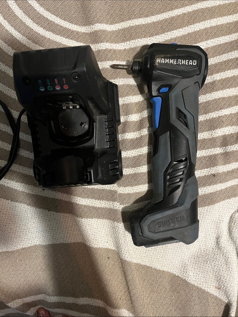 Black and Blue Cordless Driver Handle with Charger